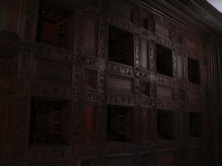 wood panels, with Latin, after the Christians invaded