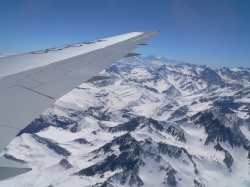 to Chile, and the Andes flying into Santiago